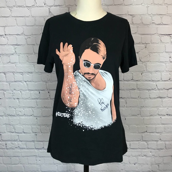 Salt Bae Womens Black Autograph Signed #Saltbae T-Shirt | Size Medium - Picture 1 of 5